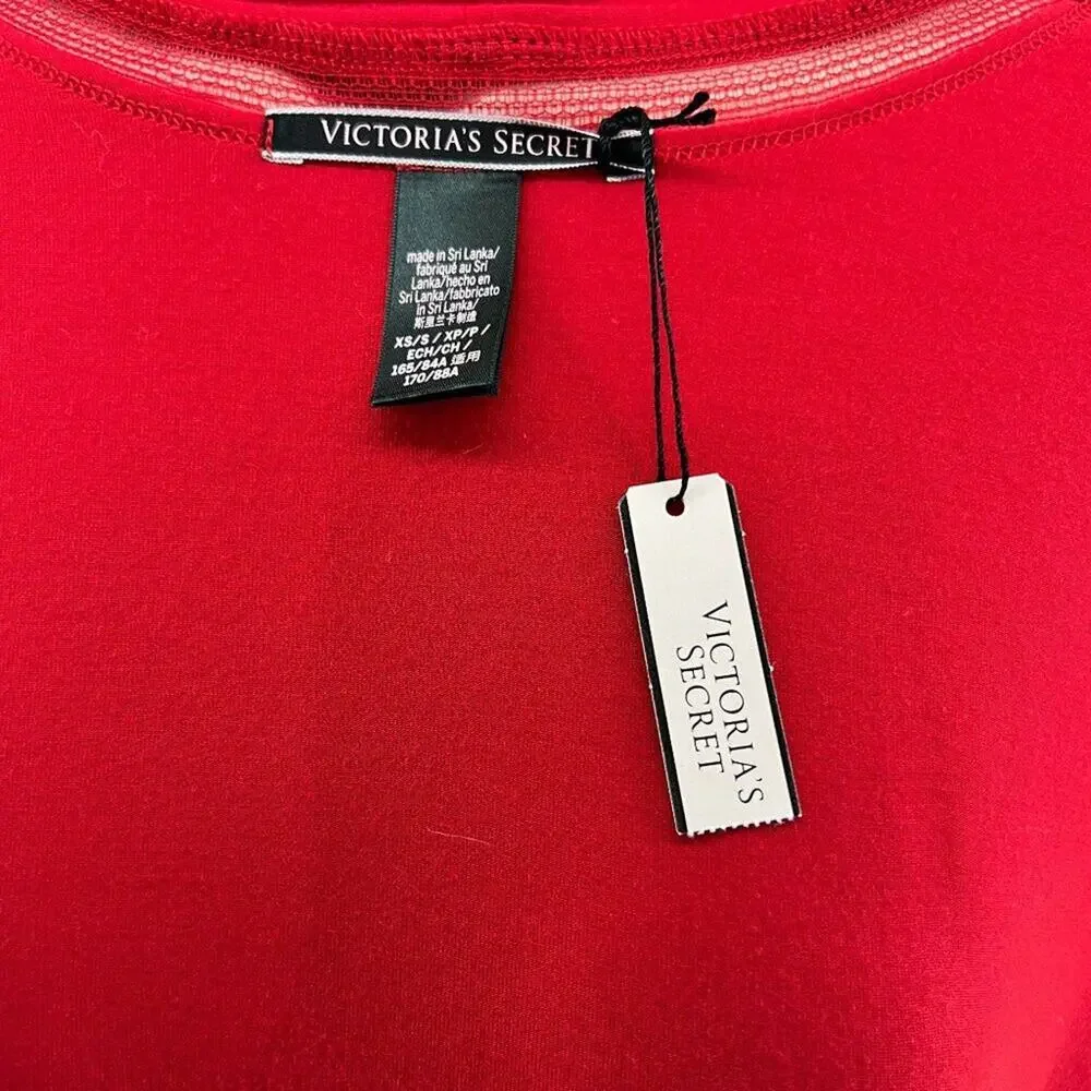 Victoria's Secret Red Hot Robe Lace Accents Womens XS/S